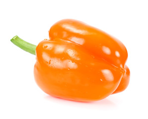 Fresh Yellow, Orange Bell Pepper. Isolated ob White Background