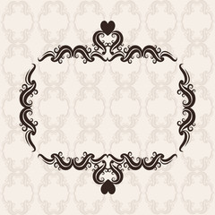 Vintage frame ornament decoration icon. Pastel Background and black illustration
