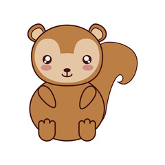 squirrel kawaii cute animal little icon. Isolated and flat illustration