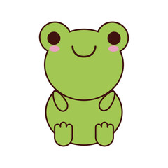 frog kawaii cute animal little icon. Isolated and flat illustration