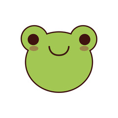 frog kawaii cute animal little icon. Isolated and flat illustration