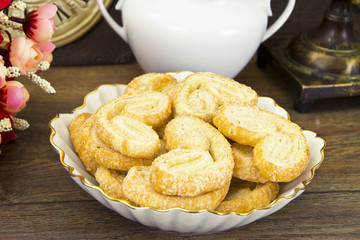 Sugar Puff Cookies on Plate