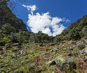View of a typical Sierra landscape, La Meancera, Las Hurdes, Spain