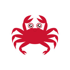 crab kawaii cute animal little icon. Isolated and flat illustration