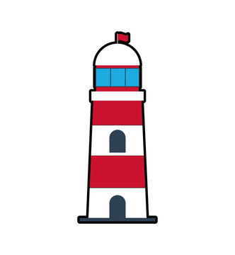 lighthouse sea lifestyle nautical icon. Isolated and flat illustration