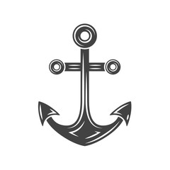 Anchor Black icon, logo element, flat vector illustration isolated on white background.