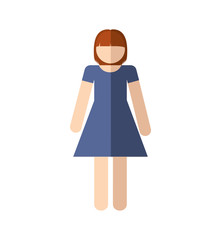 woman female avatar person people icon. Isolated and flat illustration