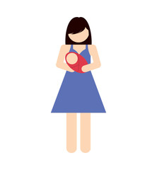 woman female baby mother avatar person people icon. Isolated and flat illustration