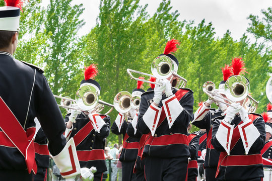Details from a Music band, showband, fanfare or drumband