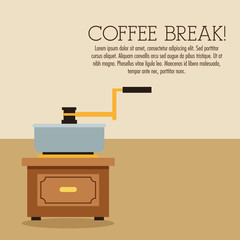 coffee greinder break shop store icon. Colorfull illustration. Vector graphic