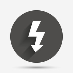 Photo flash sign icon. Lightning symbol.