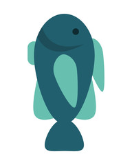 flat design single fish icon vector illustration