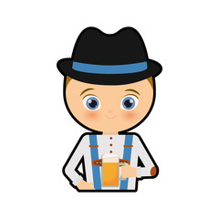 man male cartoon cloth traditional beer germany europe icon. Isolated and flat illustration