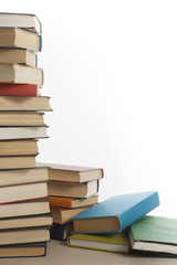 Stack of books isolated on white background. Education concept. Back to school.