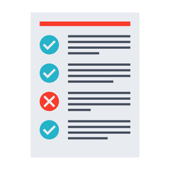 Obraz premium Tasks completed concept with todo list in flat style.