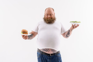 Man holding food in both hands