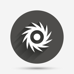 Obraz premium Saw circular wheel sign icon. Cutting blade.