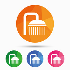 Shower sign icon. Douche with water drops symbol