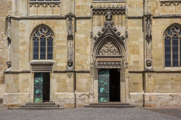 Fototapeta na wymiar Front of the St. Paulus Dom in the historical center of Munster