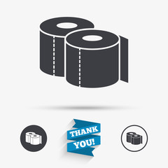 Toilet papers sign icon. WC roll symbol.
