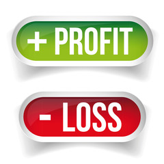 Profit and Loss Stock chart button vector