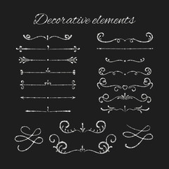 Silver text dividers set. Ornamental decorative elements. Vector ornate elements design. Silvery flourishes. Shiny decorative hand drawn borders with glitter effect.