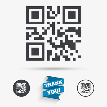 Qr code sign icon. Scan code symbol.