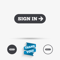 Sign in with arrow sign icon. Login symbol