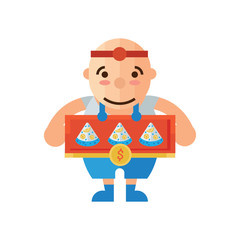 man selling Pizza cartoon