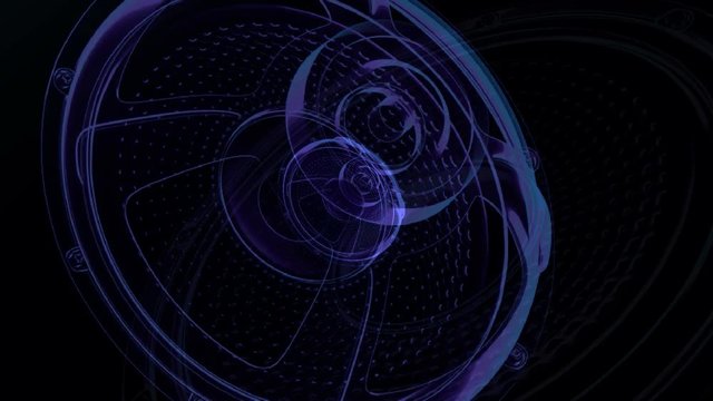 vj musical motion footage - neon speakers. 3D render