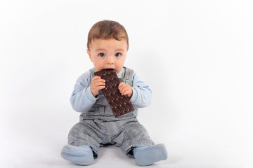 Baby and the chocolate