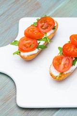 Bruschetta with cottage cheese