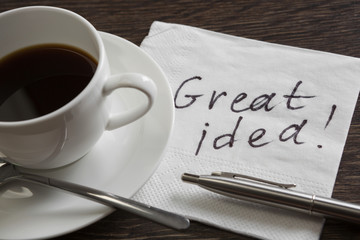 Message written on napkin