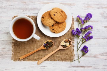 Herbal tea and cookies