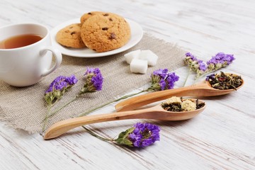 Herbal tea and cookies
