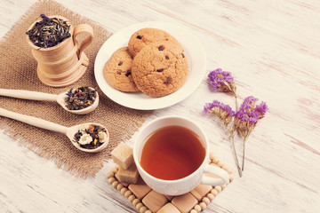 Herbal tea and cookies
