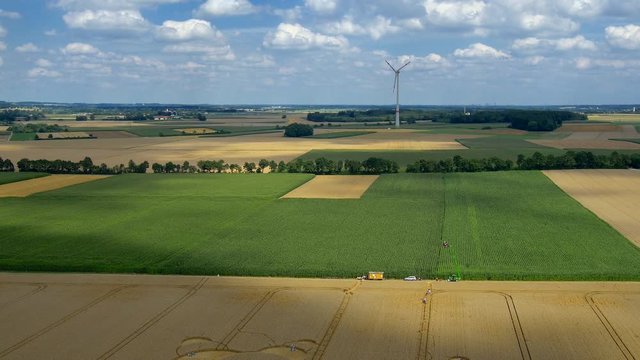 Crop circle in a cornfield at Mammendorf, Upper Bavaria, Bavaria, Germany, Europe