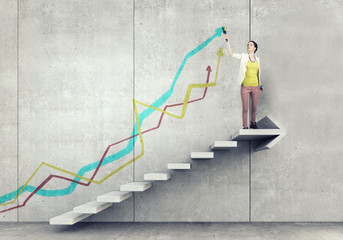 Her creative approach to business . Mixed media