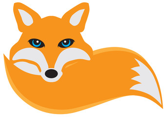 Obraz premium Fox with Tail Vector Illustration