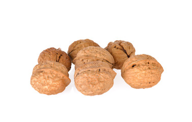 Walnut  on white background.