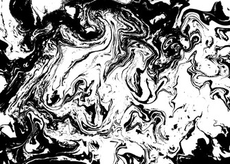 Fototapeta na wymiar Black and white abstract background. Liquid marble pattern. Monochrome texture