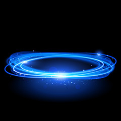 Vector blue circle light with tracing