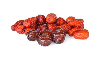 red date,chinese jujube on white background