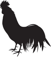 初鳴き鶏　シルエット