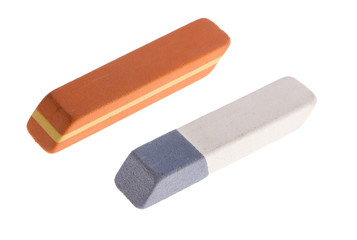 two erasers close-up