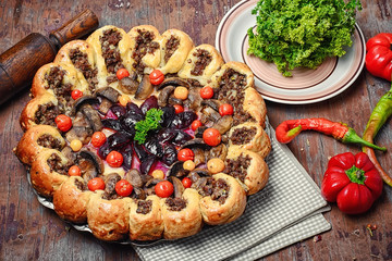 Pasty stuffed with meat
