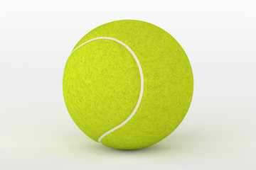 Tennis Ball Isolated on White, 3D Rendering