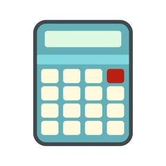 Calculator icon in flat style isolated on white background. Device symbol