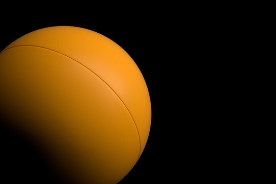 Ping Pong Ball On Black Background, 3D Rendering