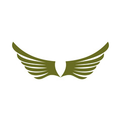 Two green wing birds icon in flat style isolated on white background. Flying symbol